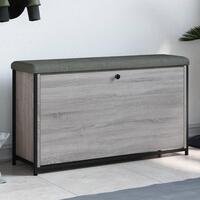 Skobænk med vippeskuffe 102x32x56 cm grå sonoma-eg