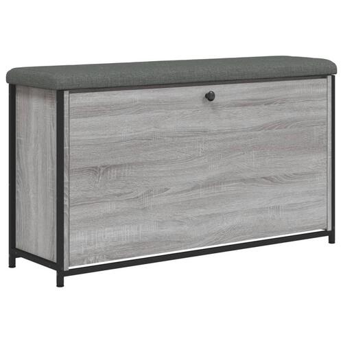Skobænk med vippeskuffe 102x32x56 cm grå sonoma-eg