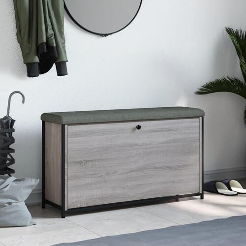 Skobænk med vippeskuffe 102x32x56 cm grå sonoma-eg