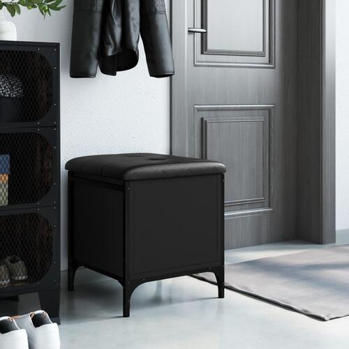 Opbevaringsbænk 42x42x45 cm konstrueret træ sort