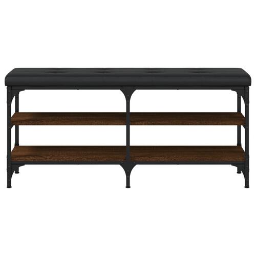 Skobænk 102x32x47 cm konstrueret træ brun egetræsfarve
