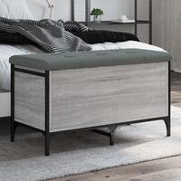 Skobænk 82x42x45 cm konstrueret træ grå sonoma-eg