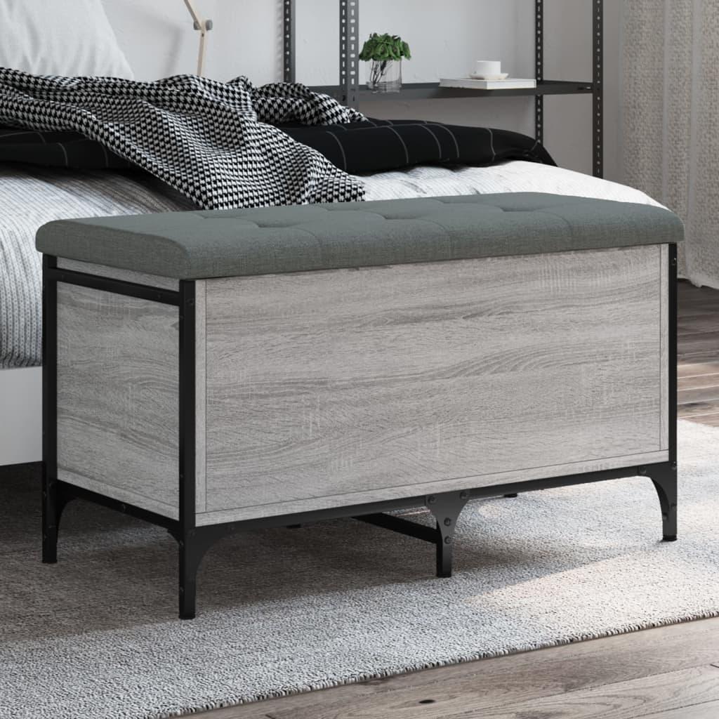 Skobænk 82x42x45 cm konstrueret træ grå sonoma-eg