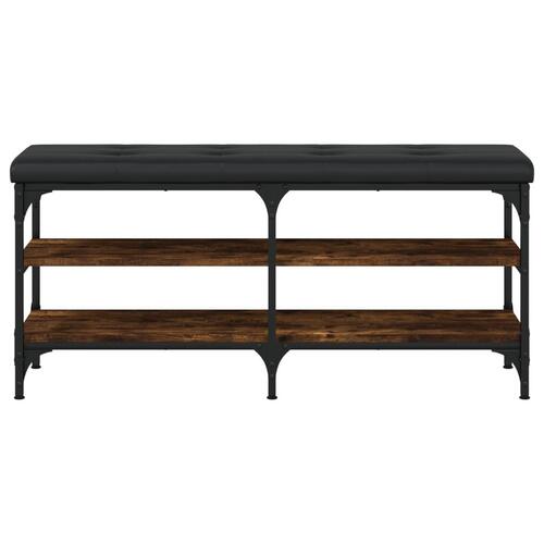Skobænk 102x32x47 cm konstrueret træ røget egetræsfarve