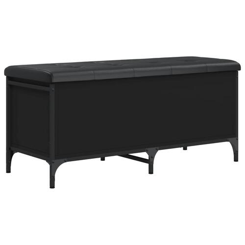 Opbevaringsbænk 102x42x45 cm konstrueret træ sort