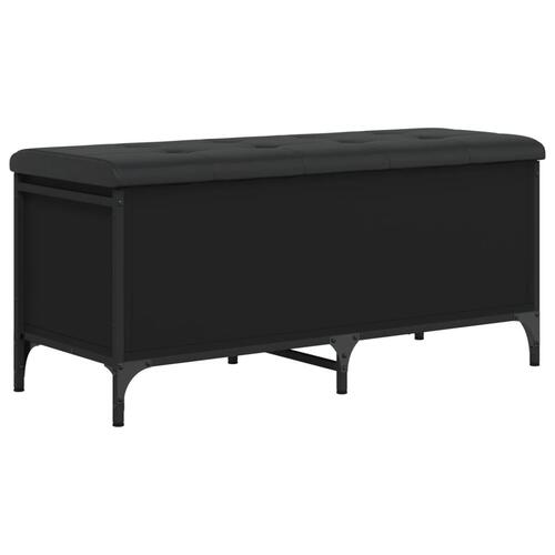 Opbevaringsbænk 102x42x45 cm konstrueret træ sort