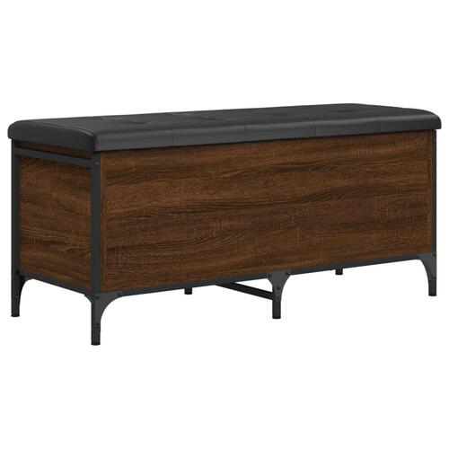 Opbevaringsbænk 102x42x45 cm konstrueret træ brun egetræsfarve