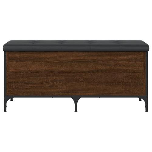 Opbevaringsbænk 102x42x45 cm konstrueret træ brun egetræsfarve