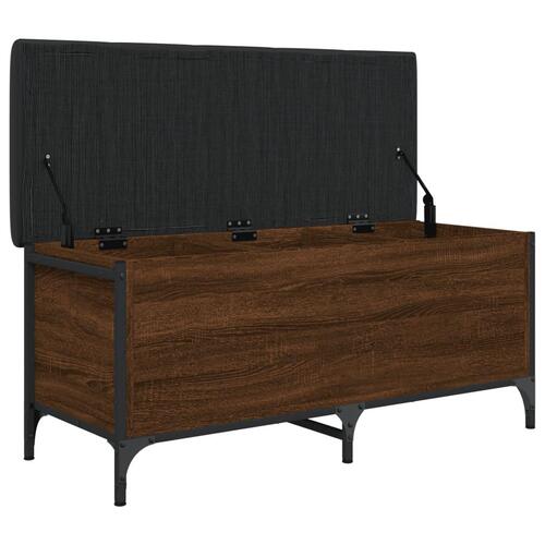 Opbevaringsbænk 102x42x45 cm konstrueret træ brun egetræsfarve