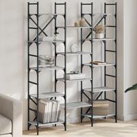 Bogreol 127,5x28,5x172,5 cm konstrueret træ grå sonoma-eg