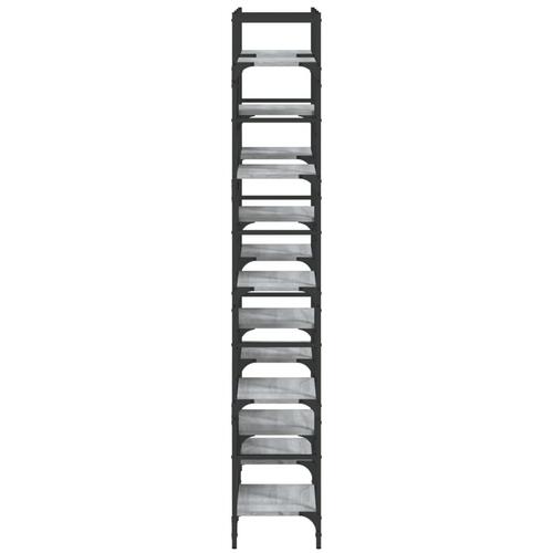 Bogreol 127,5x28,5x172,5 cm konstrueret træ grå sonoma-eg