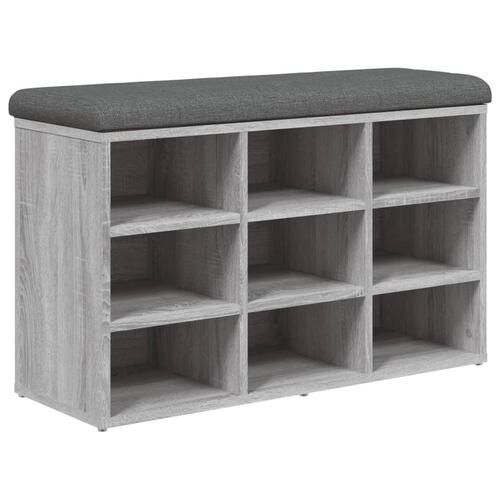 Skobænk 82x32x50 cm konstrueret træ grå sonoma-eg