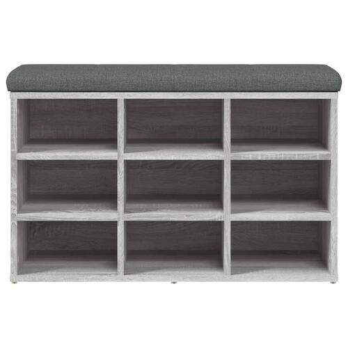 Skobænk 82x32x50 cm konstrueret træ grå sonoma-eg