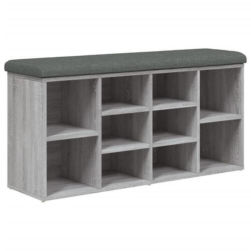 Skobænk 102x32x50 cm konstrueret træ grå sonoma-eg