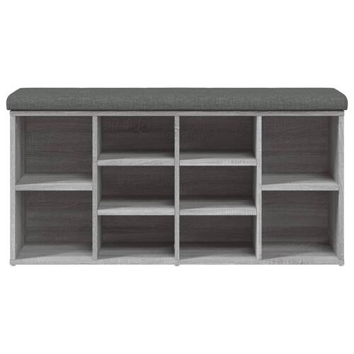Skobænk 102x32x50 cm konstrueret træ grå sonoma-eg