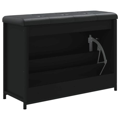 Skobænk med vippeskuffe 82x32x56 cm sort