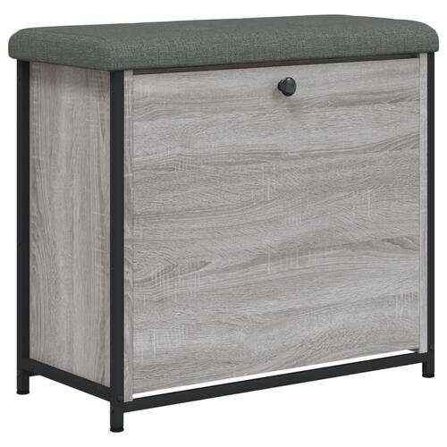 Skobænk med vippeskuffe 62x32x56 cm grå sonoma-eg