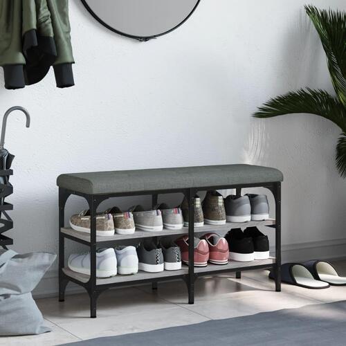 Skobænk 82x32x47 cm konstrueret træ grå sonoma-eg