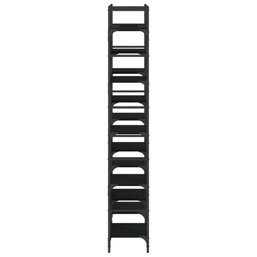 Bogreol 127,5x28,5x172,5 cm konstrueret træ sort
