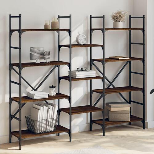 Bogreol 160x28,5x136,5 cm konstrueret træ brun egetræsfarve
