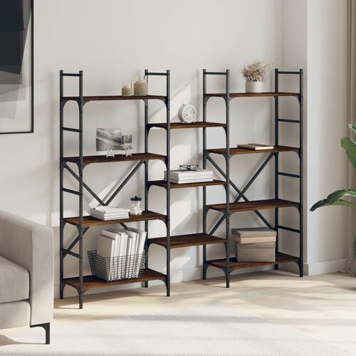 Bogreol 160x28,5x136,5 cm konstrueret træ brun egetræsfarve