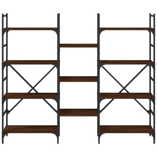 Bogreol 160x28,5x136,5 cm konstrueret træ brun egetræsfarve