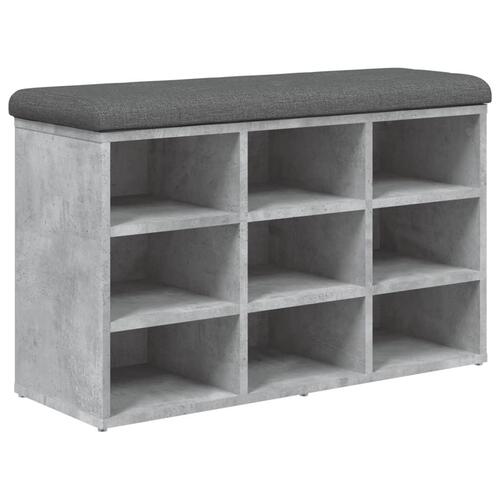 Skobænk 82x32x50 cm konstrueret træ betongrå