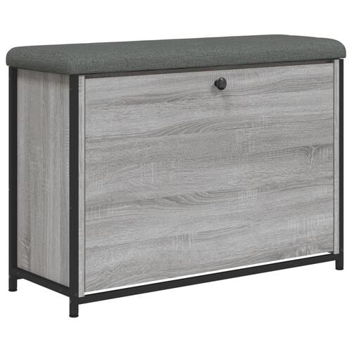 Skobænk med vippeskuffe 82x32x56 cm grå sonoma-eg