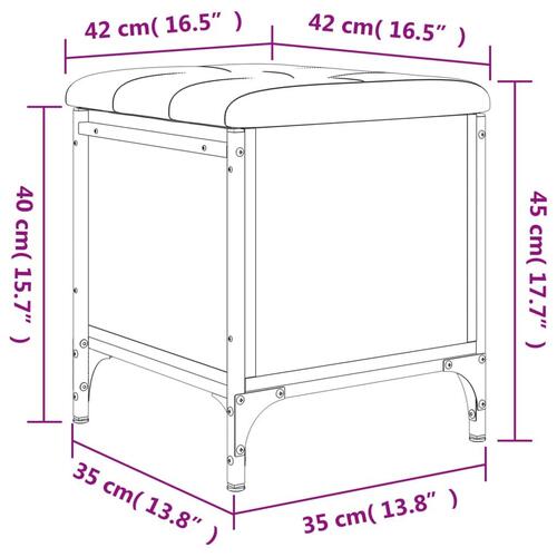 Skobænk 42x42x45 cm konstrueret træ sonoma-eg