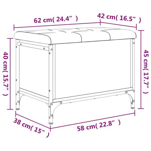 Skobænk 62x42x45 cm konstrueret træ sonoma-eg