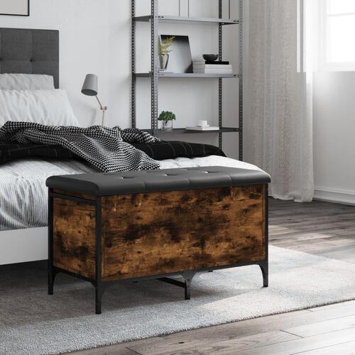 Skobænk 82x42x45 cm konstrueret træ røget egetræsfarve