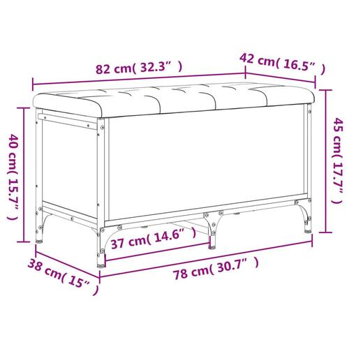 Skobænk 82x42x45 cm konstrueret træ røget egetræsfarve