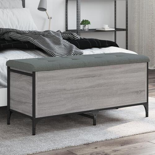 Opbevaringsbænk 102x42x45 cm konstrueret træ grå sonoma-eg