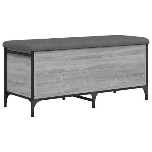 Opbevaringsbænk 102x42x45 cm konstrueret træ grå sonoma-eg