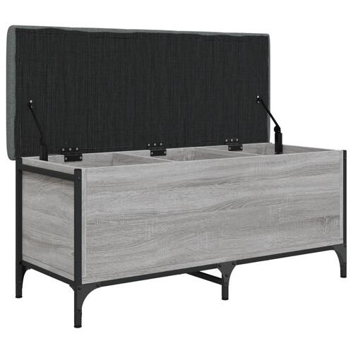 Opbevaringsbænk 102x42x45 cm konstrueret træ grå sonoma-eg