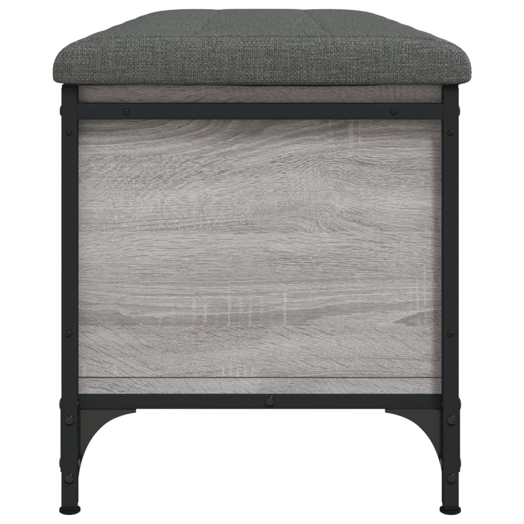 Opbevaringsbænk 102x42x45 cm konstrueret træ grå sonoma-eg