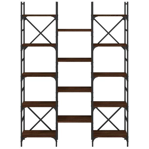 Bogreol 127,5x28,5x172,5 cm konstrueret træ brun egetræsfarve