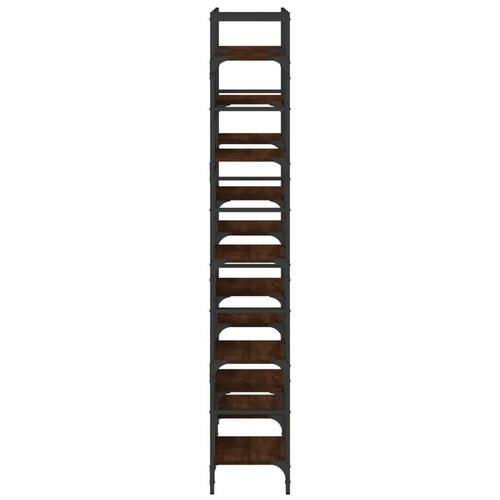Bogreol 127,5x28,5x172,5 cm konstrueret træ brun egetræsfarve