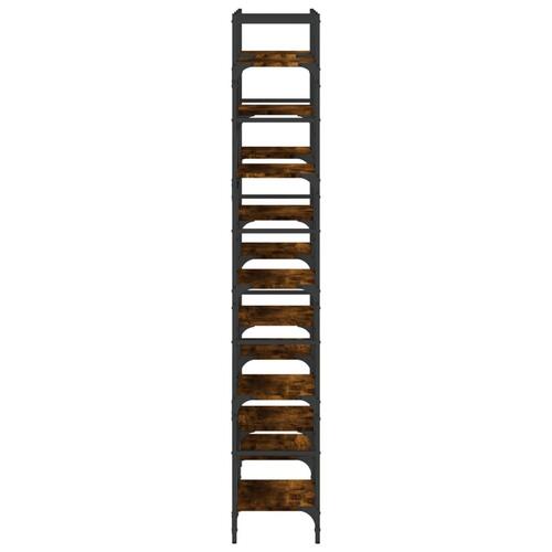 Bogreol 127,5x28,5x172,5 cm konstrueret træ røget egetræsfarve