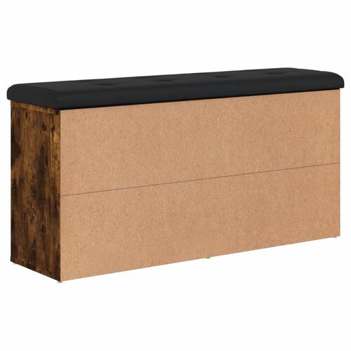 Skobænk 102x32x50 cm konstrueret træ røget egetræsfarve