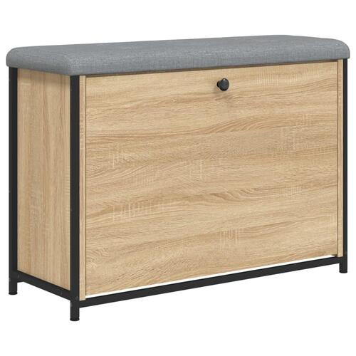Skobænk med vippeskuffe 82x32x56 cm sonoma-eg