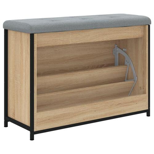 Skobænk med vippeskuffe 82x32x56 cm sonoma-eg