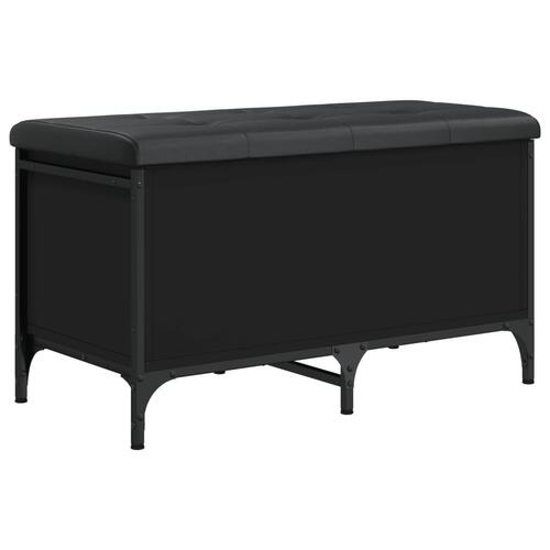 Opbevaringsbænk 82x42x45 cm konstrueret træ sort