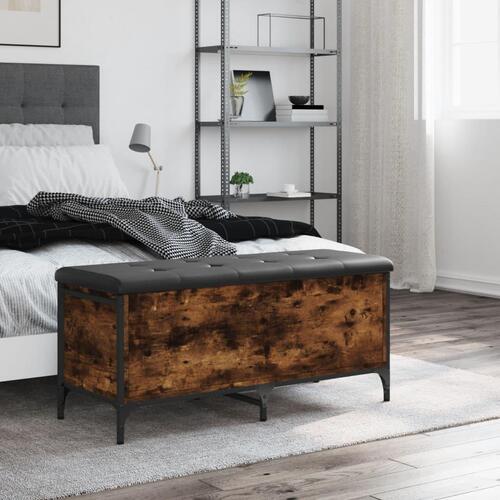 Skobænk 102x42x45 cm konstrueret træ røget egetræsfarve