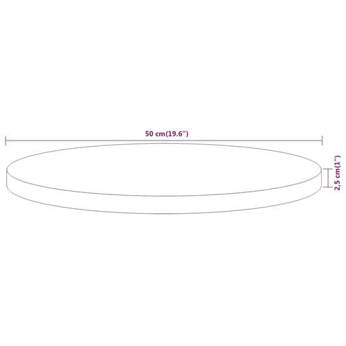 Bordplade Ø50x2,5 cm rund massivt akacietræ