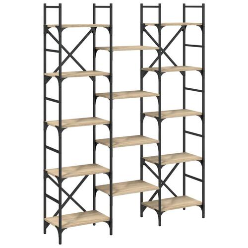 Bogreol 127,5x28,5x172,5 cm konstrueret træ sonoma-eg
