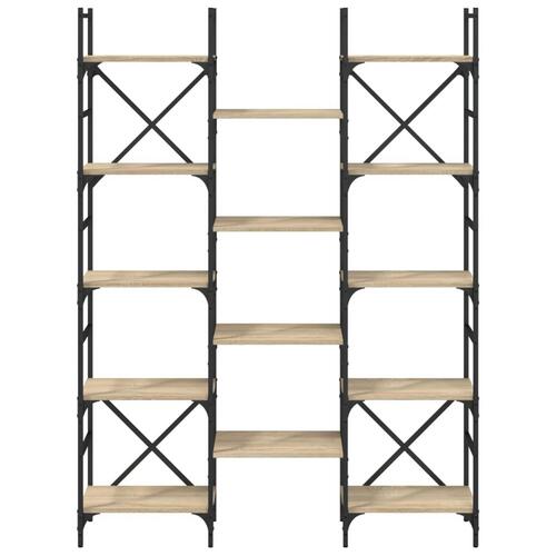 Bogreol 127,5x28,5x172,5 cm konstrueret træ sonoma-eg
