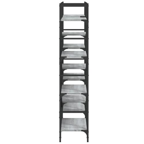 Bogreol 160x28,5x136,5 cm konstrueret træ grå sonoma-eg