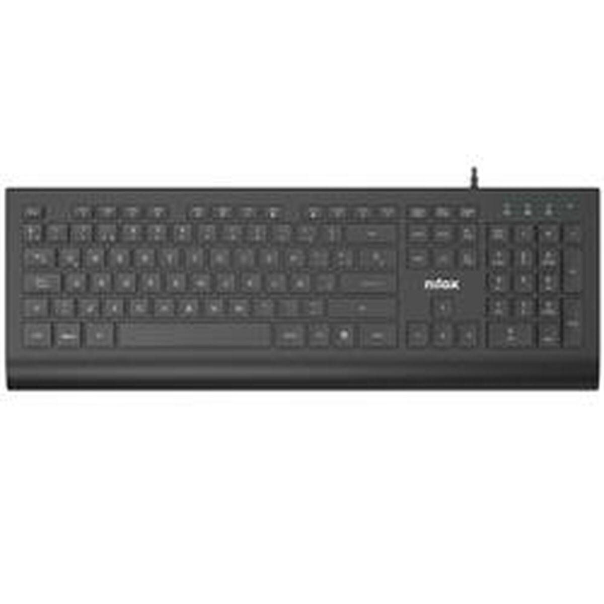 Tastatur Nilox NXKBE000014 Sort Spansk qwerty