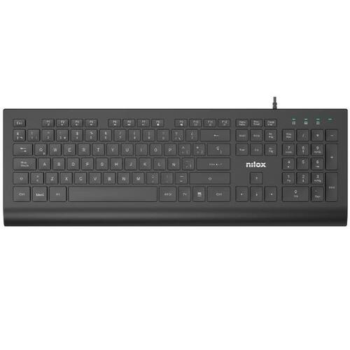 Tastatur Nilox NXKBE000014 Sort Spansk qwerty